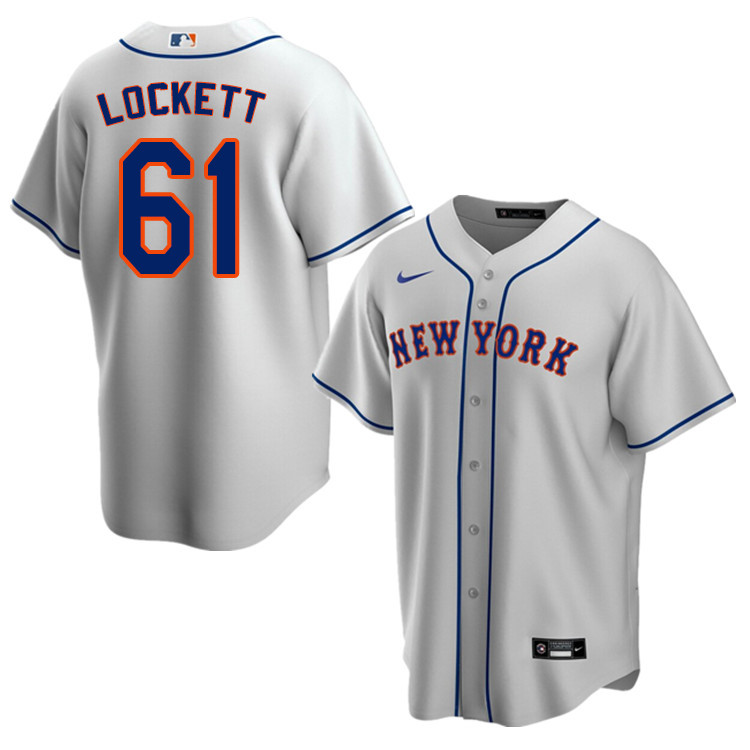 Nike Men #61 Walker Lockett New York Mets Baseball Jerseys Sale-Gray